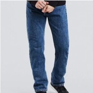 Levi‎ 505 Jeans, Men's Size, Waist 34, Length 30, Medium Blue, Straight Leg